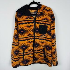 Free Nature Aztec Western Fleece Full Zip Up Jacket Outdoors Granola Winter
